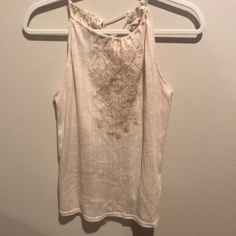 Cream crochet tank top
